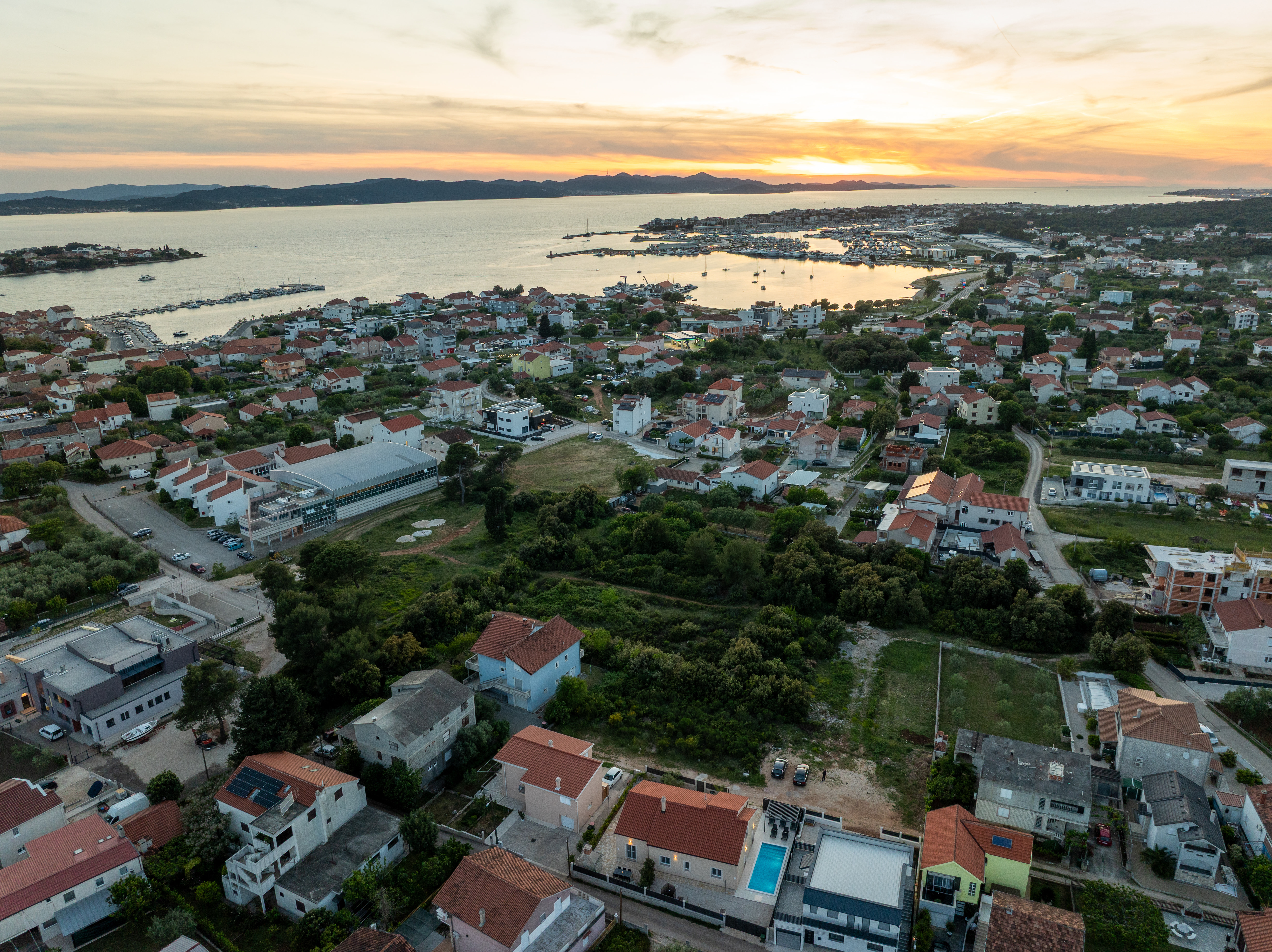 Aerial view of Sukošan and surroundings